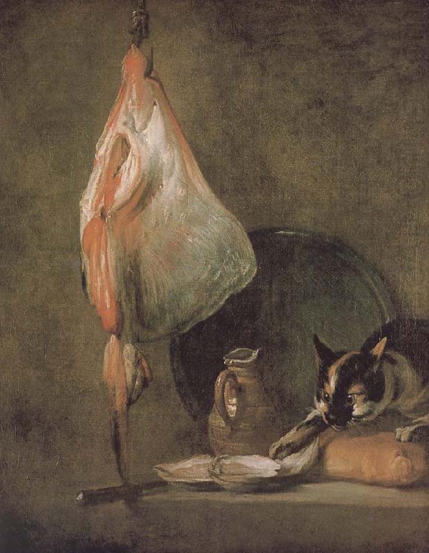 Jean Baptiste Simeon Chardin Cat skate oyster water and bread china oil painting image